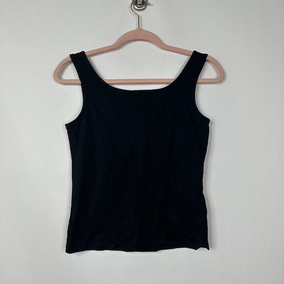 2/$30 White House Black Market Cropped Knit Tank Top Black Small #A0120 - Picture 6 of 7